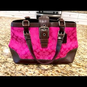 COACH SignatureHamptons Carry All Satchel Tote